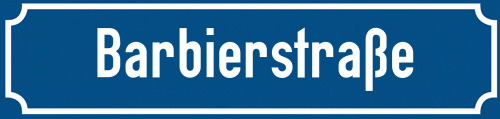 Straßenschild Barbierstraße