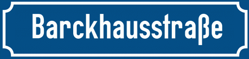 Straßenschild Barckhausstraße