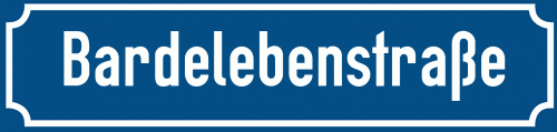 Straßenschild Bardelebenstraße zum kostenlosen Download
