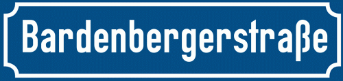 Straßenschild Bardenbergerstraße zum kostenlosen Download