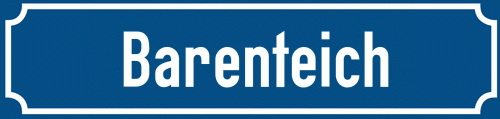 Straßenschild Barenteich