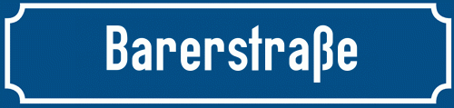 Straßenschild Barerstraße