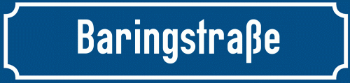 Straßenschild Baringstraße zum kostenlosen Download