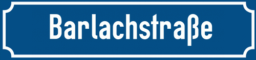 Straßenschild Barlachstraße zum kostenlosen Download