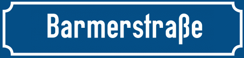 Straßenschild Barmerstraße
