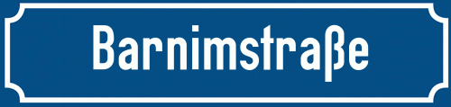Straßenschild Barnimstraße zum kostenlosen Download
