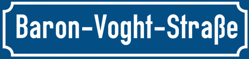 Straßenschild Baron-Voght-Straße