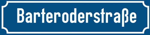 Straßenschild Barteroderstraße zum kostenlosen Download