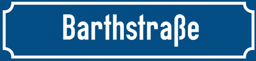 Straßenschild Barthstraße