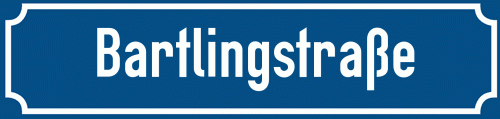 Straßenschild Bartlingstraße