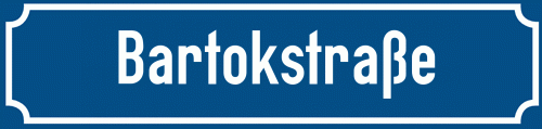 Straßenschild Bartokstraße