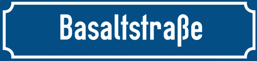 Straßenschild Basaltstraße