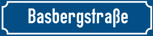 Straßenschild Basbergstraße