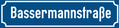 Straßenschild Bassermannstraße zum kostenlosen Download