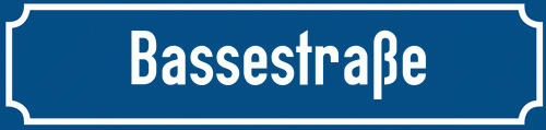 Straßenschild Bassestraße