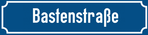 Straßenschild Bastenstraße