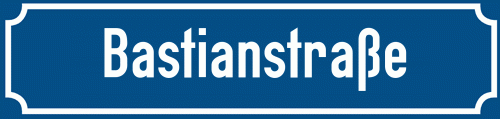 Straßenschild Bastianstraße