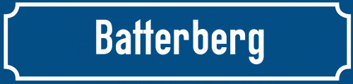 Straßenschild Batterberg