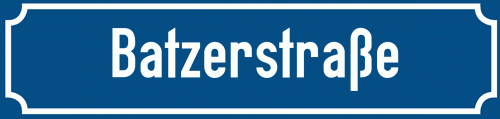 Straßenschild Batzerstraße