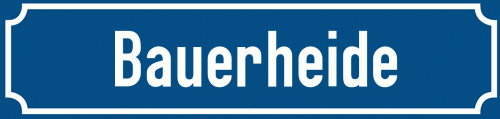 Straßenschild Bauerheide