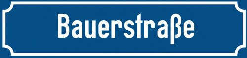 Straßenschild Bauerstraße zum kostenlosen Download