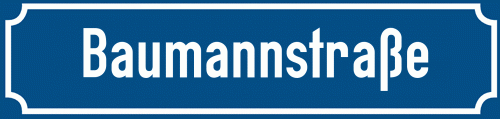 Straßenschild Baumannstraße zum kostenlosen Download