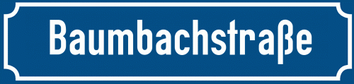 Straßenschild Baumbachstraße