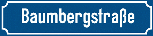 Straßenschild Baumbergstraße