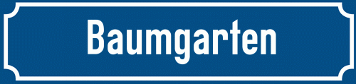 Straßenschild Baumgarten