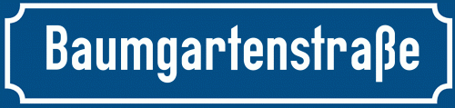 Straßenschild Baumgartenstraße zum kostenlosen Download