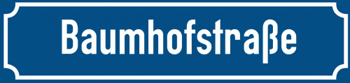Straßenschild Baumhofstraße