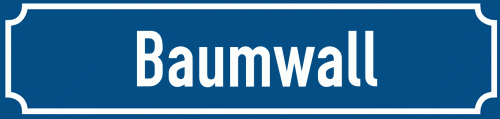Straßenschild Baumwall