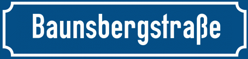 Straßenschild Baunsbergstraße