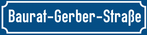 Straßenschild Baurat-Gerber-Straße