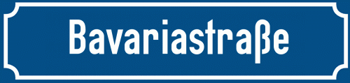 Straßenschild Bavariastraße zum kostenlosen Download