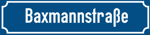 Straßenschild Baxmannstraße
