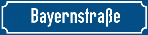 Straßenschild Bayernstraße zum kostenlosen Download