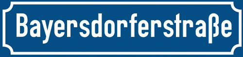 Straßenschild Bayersdorferstraße zum kostenlosen Download