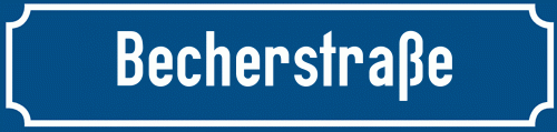 Straßenschild Becherstraße