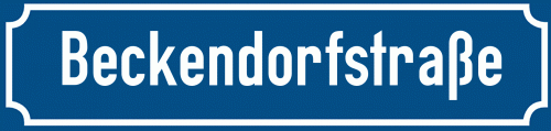 Straßenschild Beckendorfstraße zum kostenlosen Download