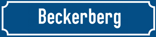 Straßenschild Beckerberg