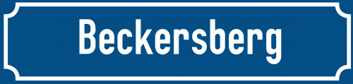 Straßenschild Beckersberg