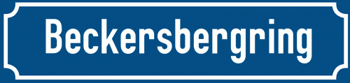 Straßenschild Beckersbergring zum kostenlosen Download