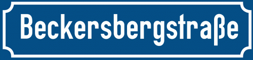 Straßenschild Beckersbergstraße