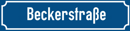 Straßenschild Beckerstraße