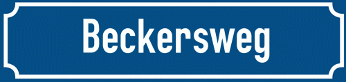 Straßenschild Beckersweg