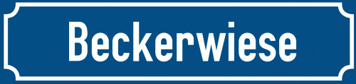 Straßenschild Beckerwiese