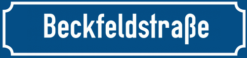 Straßenschild Beckfeldstraße