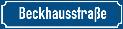 Straßenschild Beckhausstraße