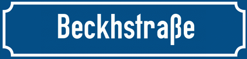 Straßenschild Beckhstraße